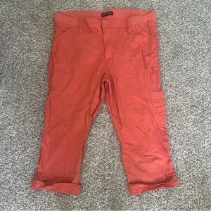 🦋 Lee Relaxed Fit Mid Rise Cropped Pants Casual Comfy Coral Pink Orange Summer